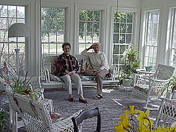 Pat and Nancy on the sun porch.