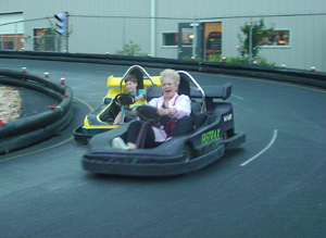 Image of Pat in the Go-Cart.